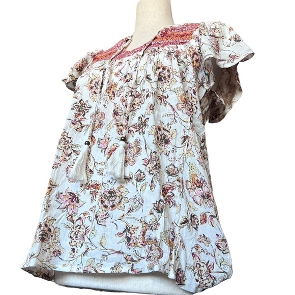 Maurices Flutter Sleeve Peasant-Style Blouse. Size: Small - Picture 3 of 12